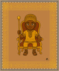 African Prince Quilted Throw Blanket — Brown & Gold Royal Kid’s Throw