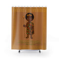 Royal Prince Shower Curtain — African Prince Boy Crown Bathroom Decor, Brown & Gold Kids Bathroom