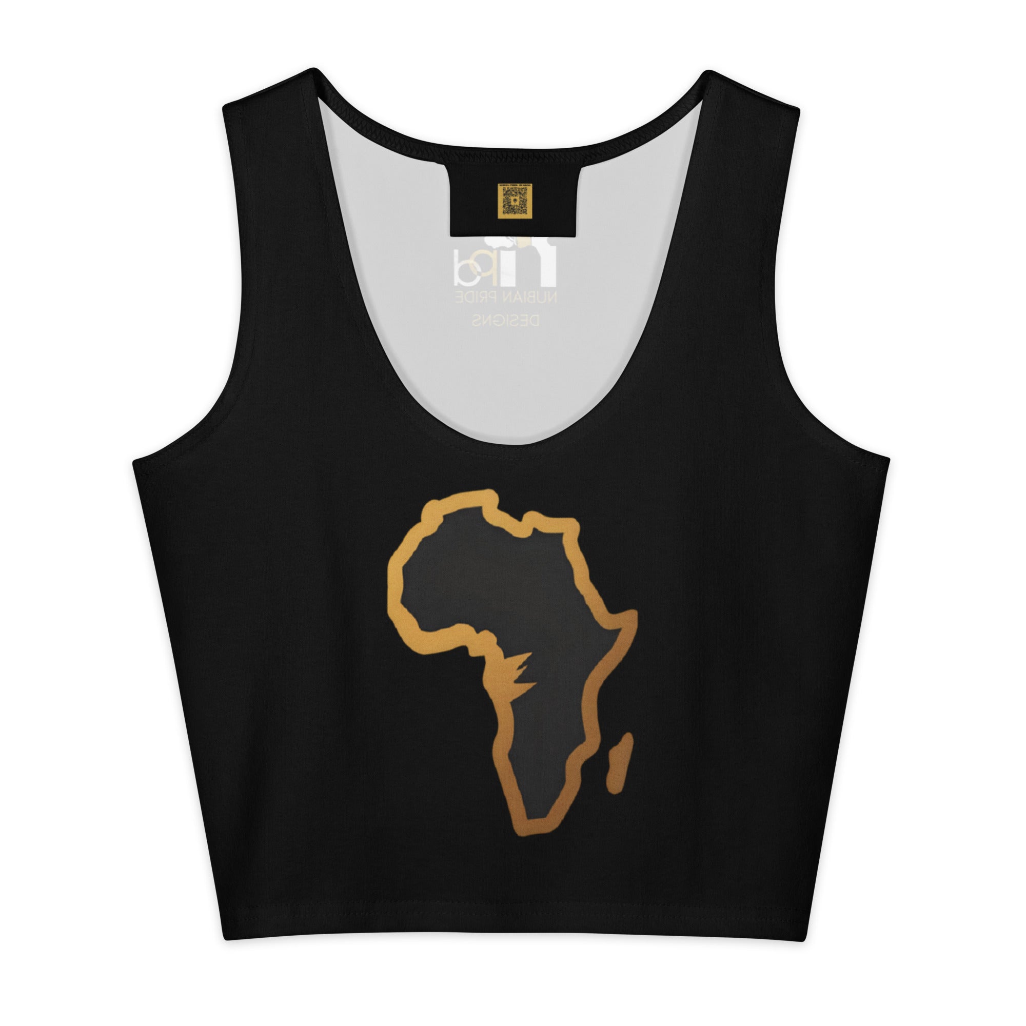 Black & Gold Motherland Crop Top