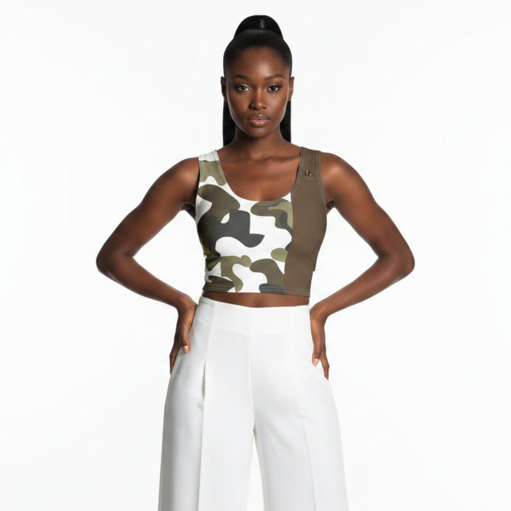 Green Camo Women's Crop Top