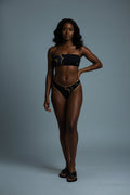 Black & Gold Africa Map Bandeau Bikini Set