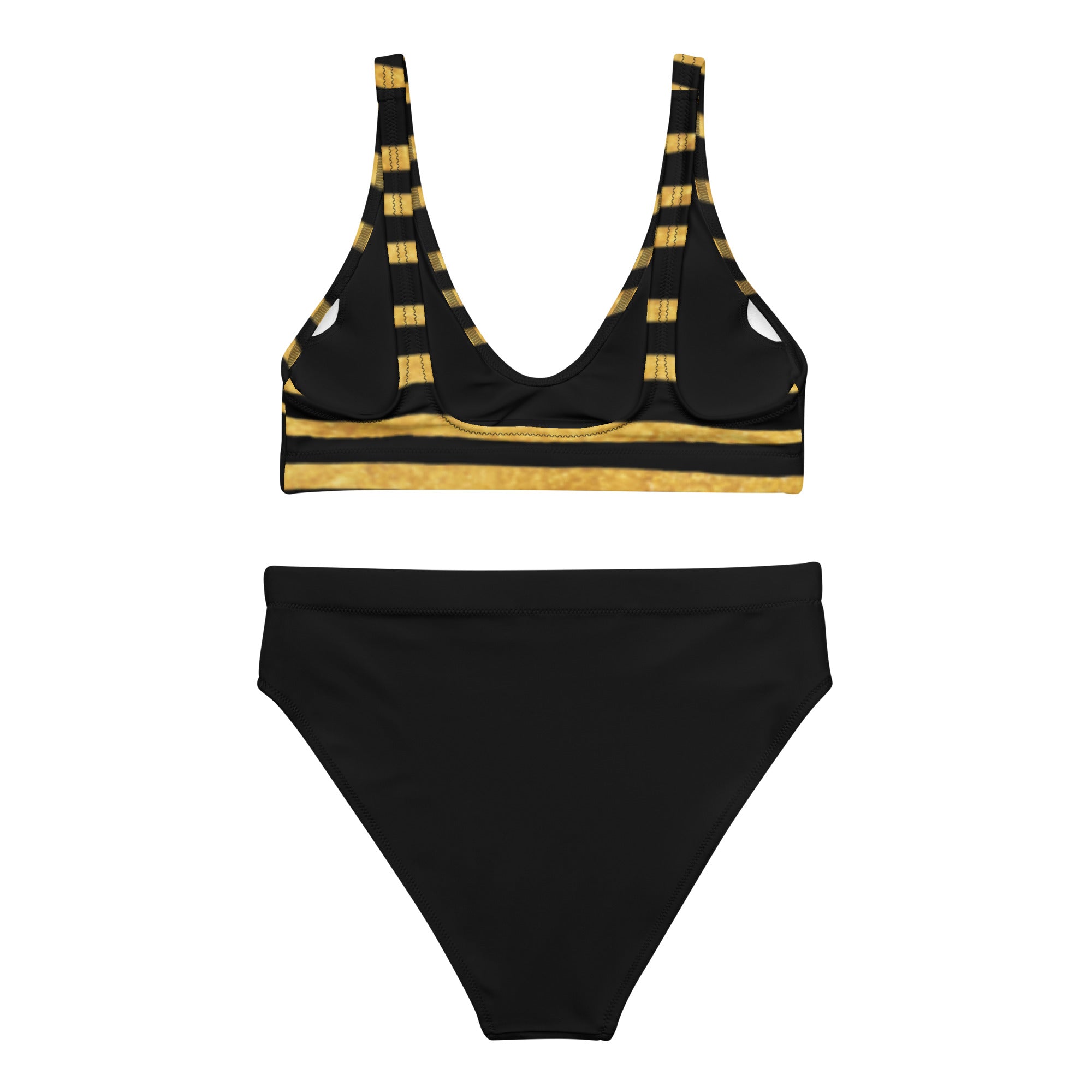 Obsidian Gold Recycled High-Waisted Bikini Set