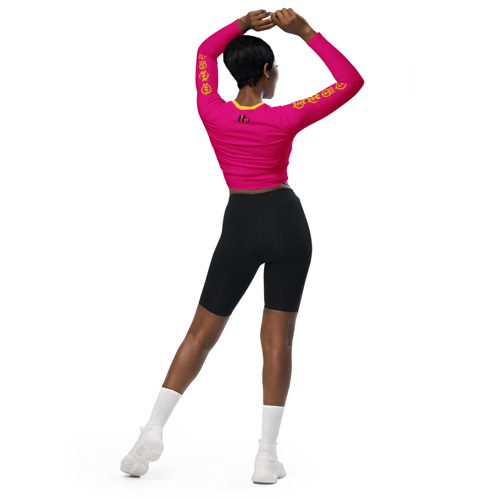 Check The Vibe Recycled Long Sleeve Crop Top For Women