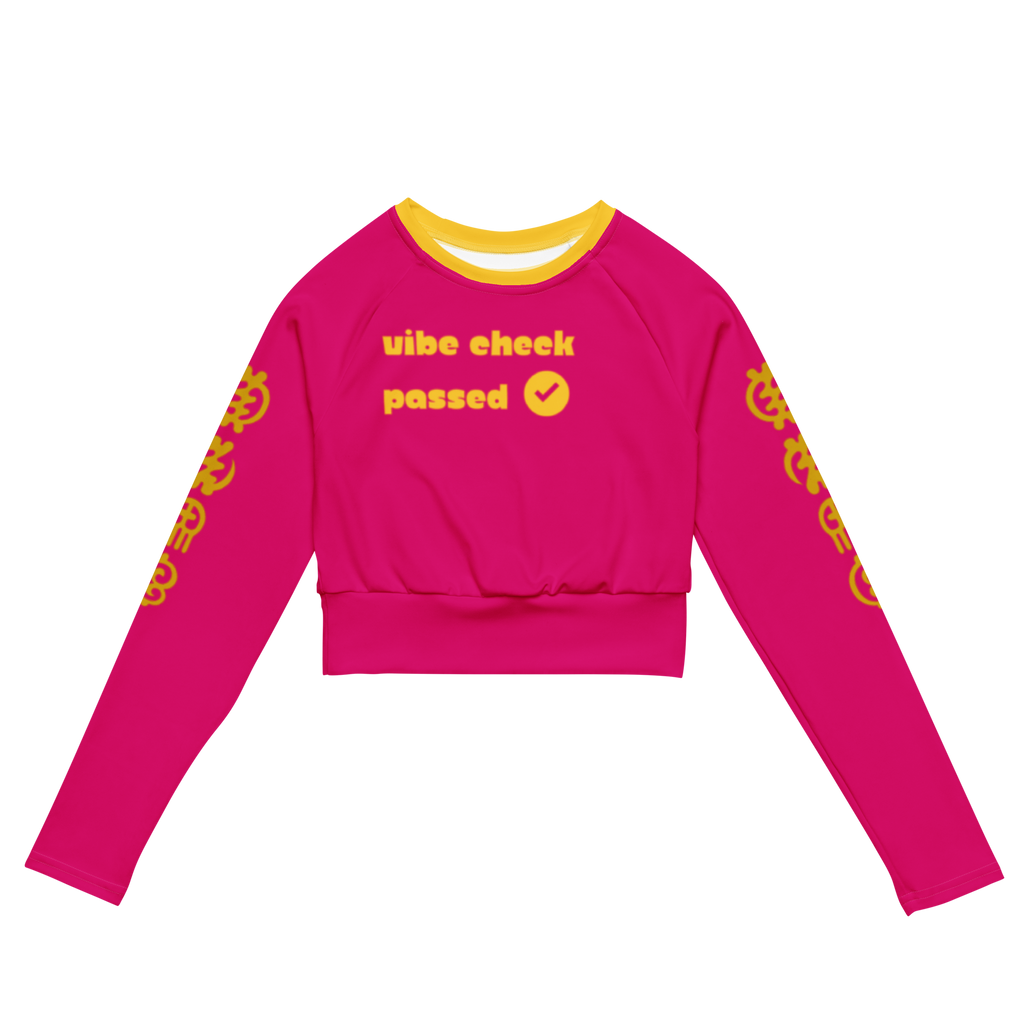 Check The Vibe Recycled Long Sleeve Crop Top For Women