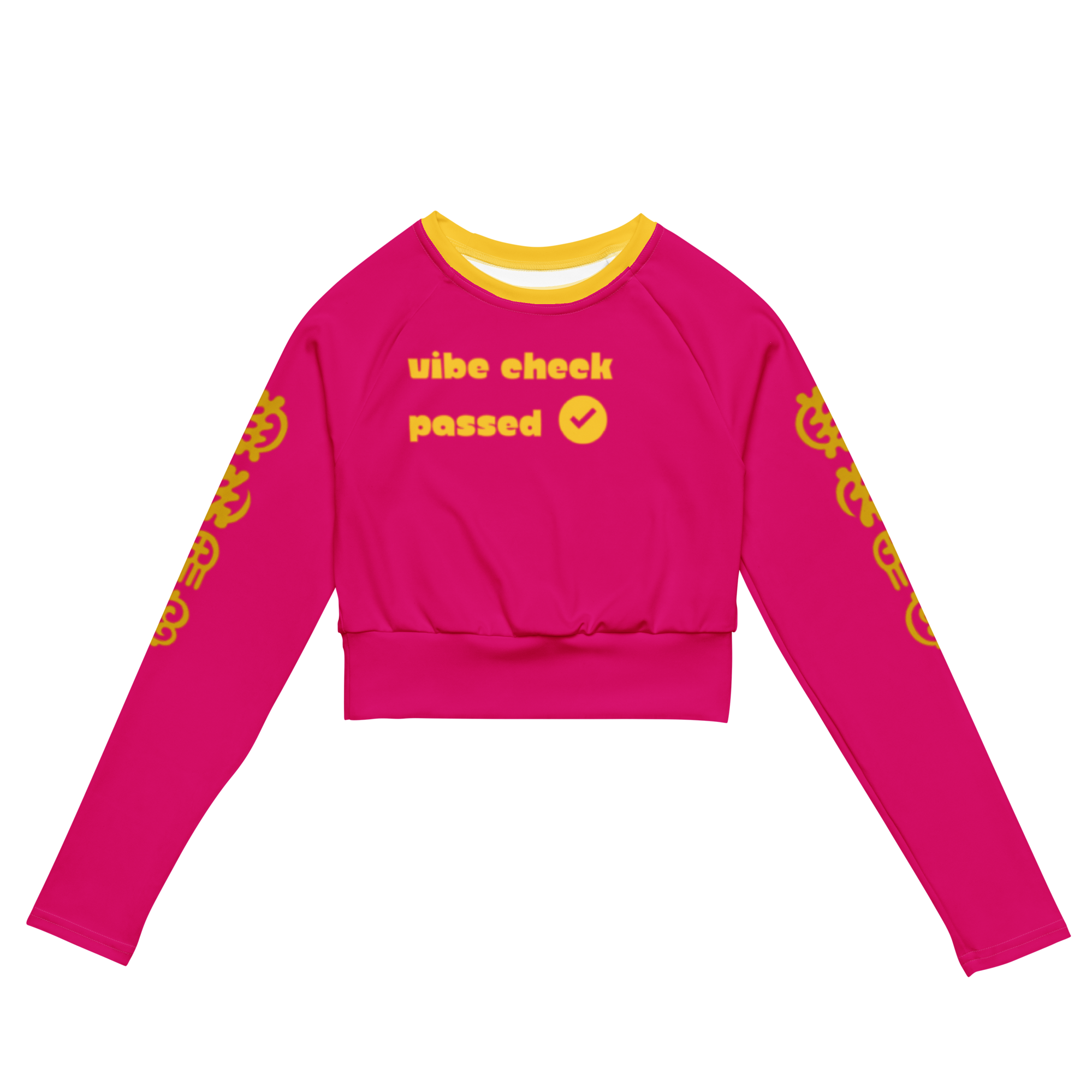 Check The Vibe Recycled Long Sleeve Crop Top For Women