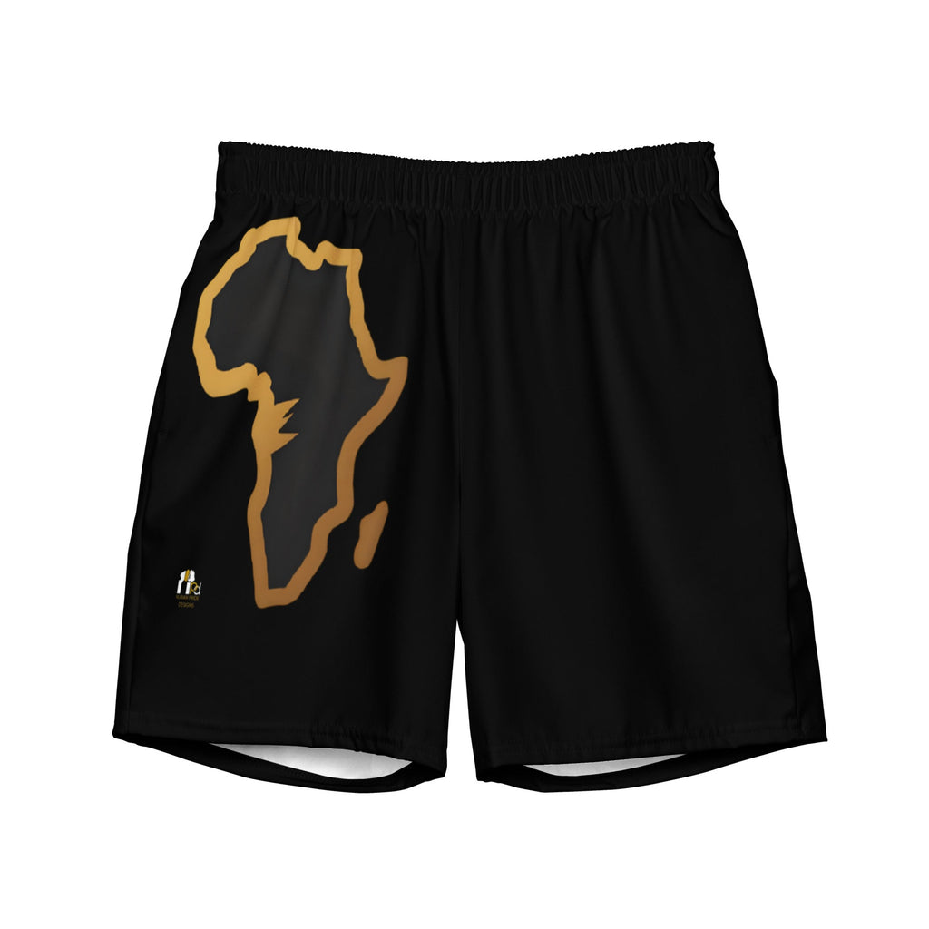 Black & Gold Africa Men's Swim Trunks