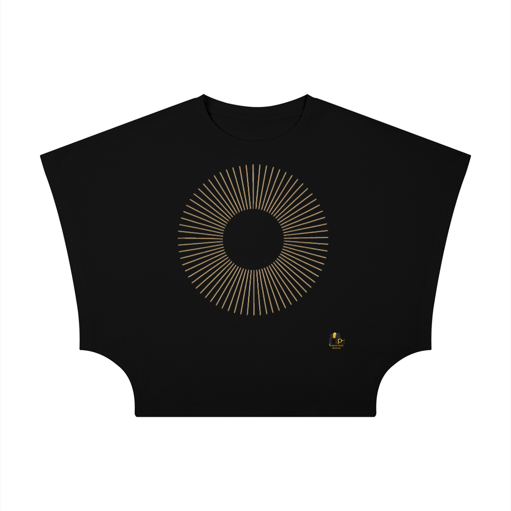 Nubian Luxe Dolman Graphic Crop Top