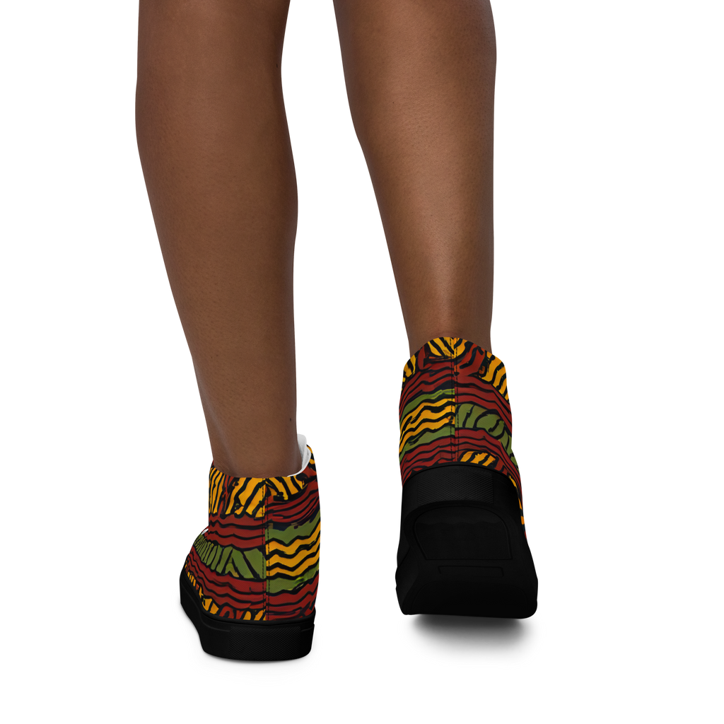 Afrocentric High-Top Canvas Shoes for Women