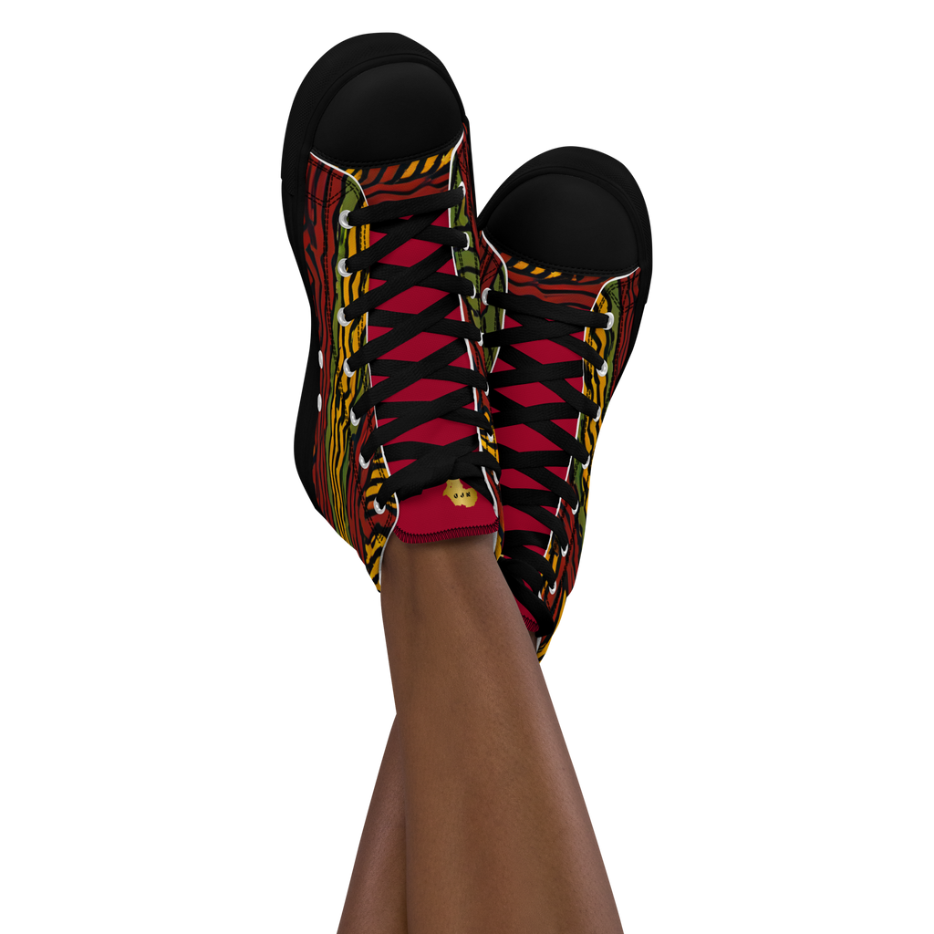 Afrocentric High-Top Canvas Shoes for Women