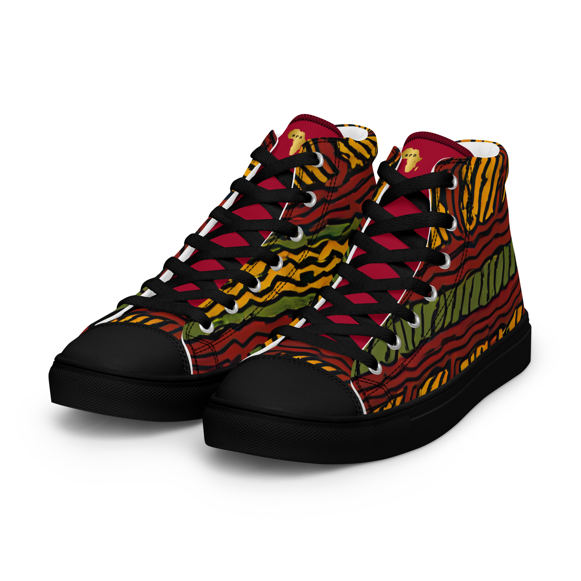 Afrocentric High-Top Canvas Shoes for Women