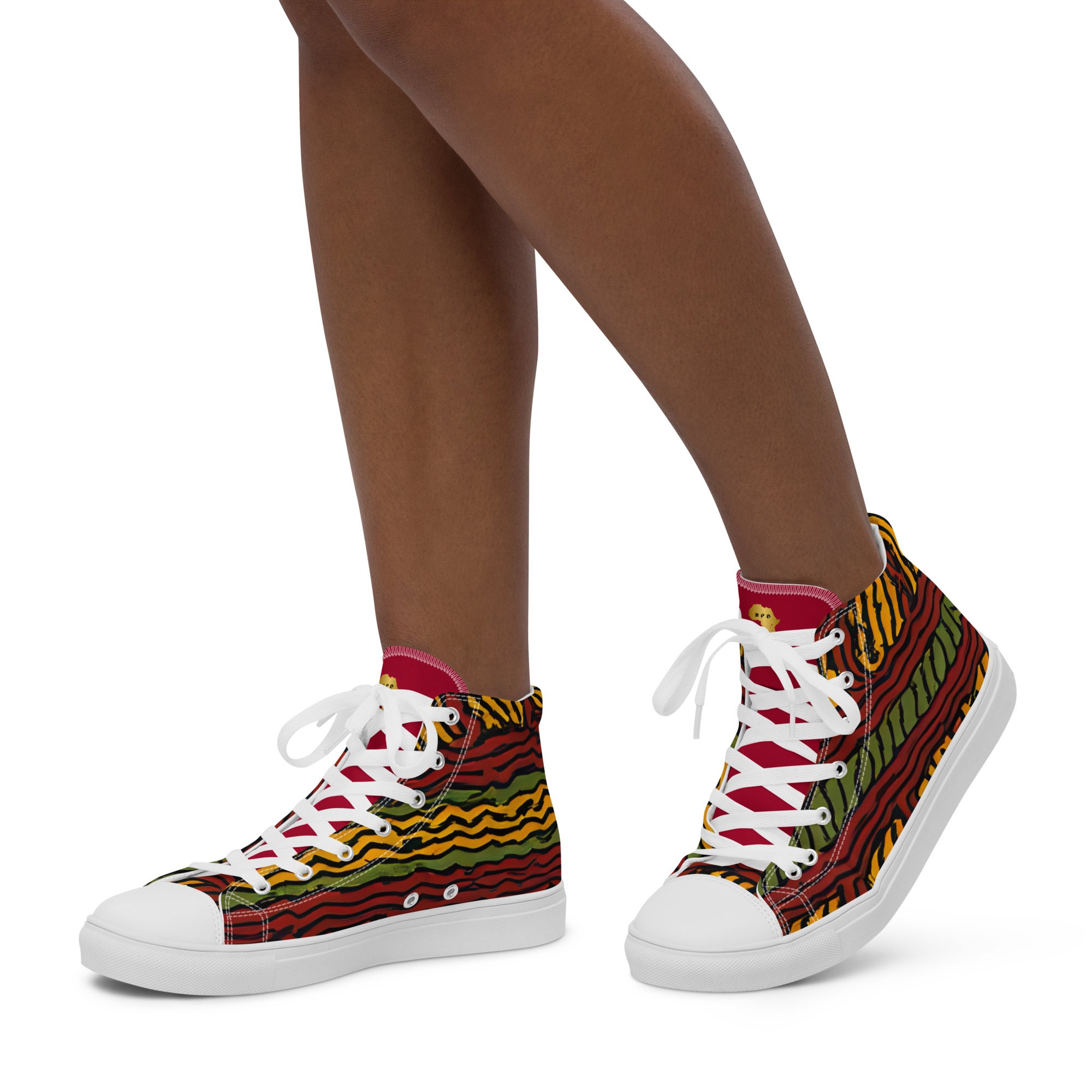 Afrocentric High-Top Canvas Shoes for Women