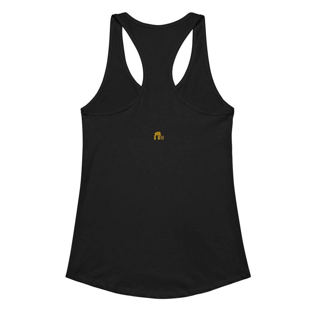Africa on Gold Women's Fitted Racerback Tank Top