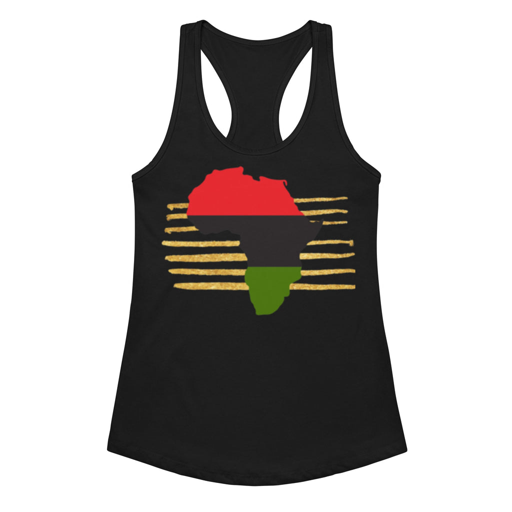 Africa on Gold Women's Fitted Racerback Tank Top