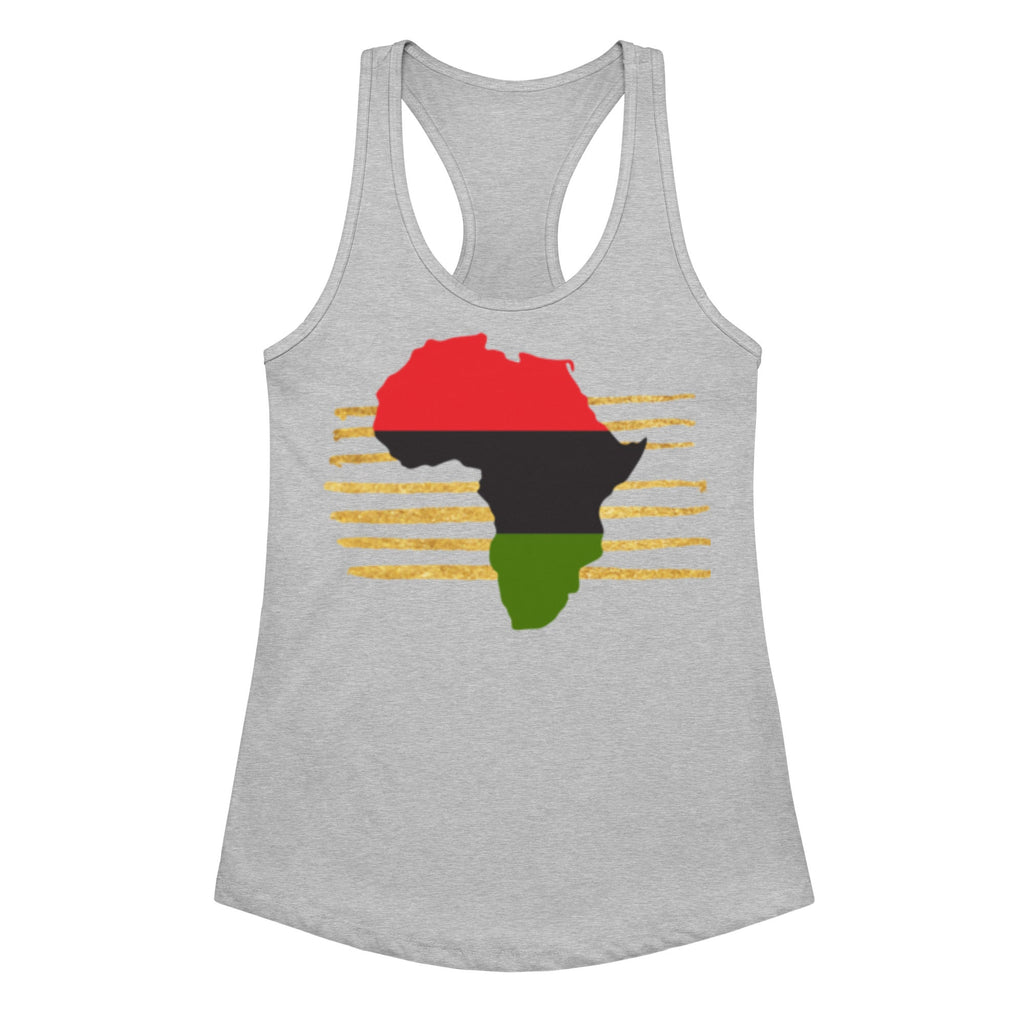 Africa on Gold Women's Fitted Racerback Tank Top