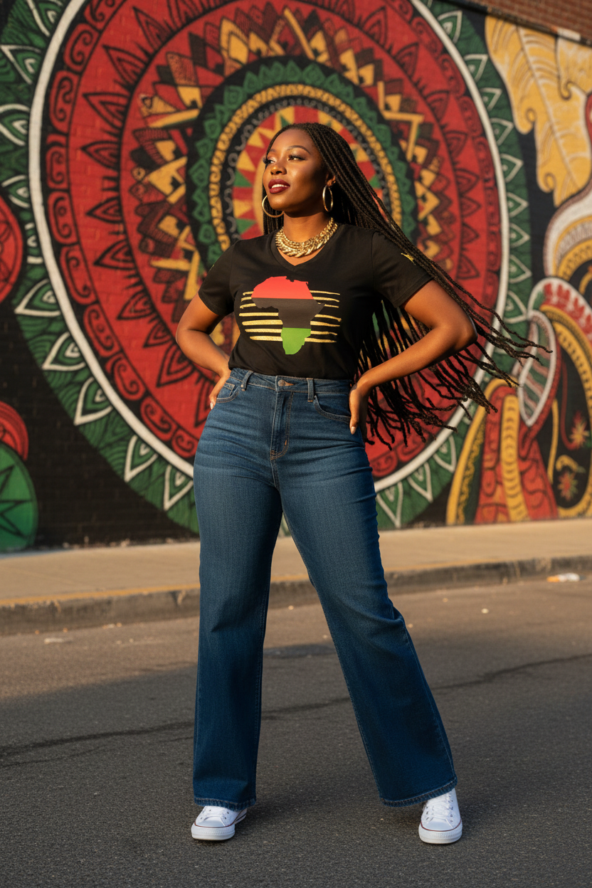 Africa United Tee – Women’s Relaxed V-Neck