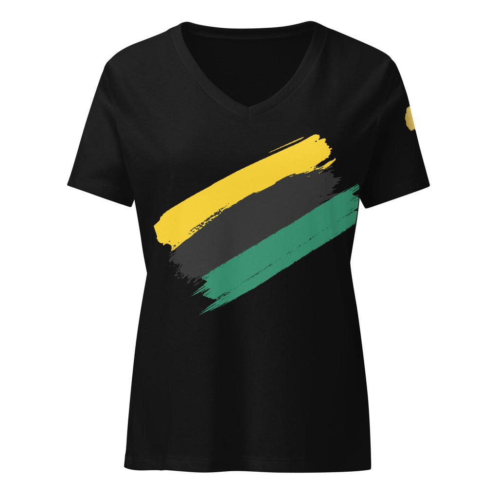Jamaican Vibes Women's Relaxed V-Neck Tee